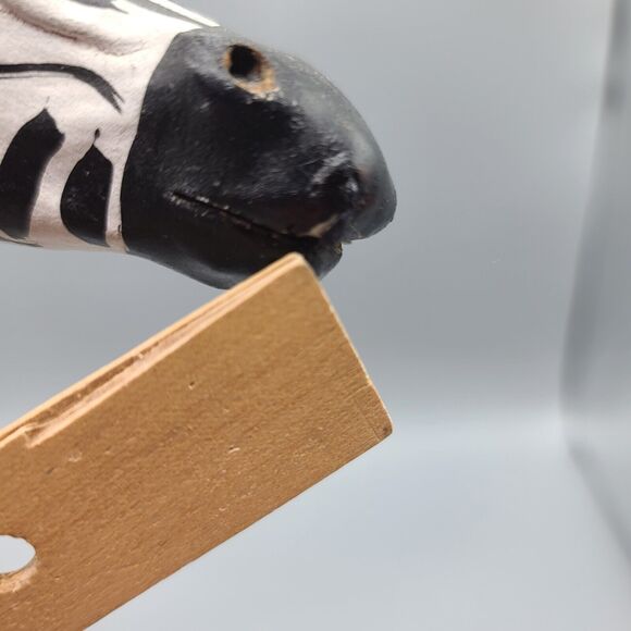 Leather Wrapped African Zebra Paper Mache Figure Statue Made In India - Picture 13 of 16